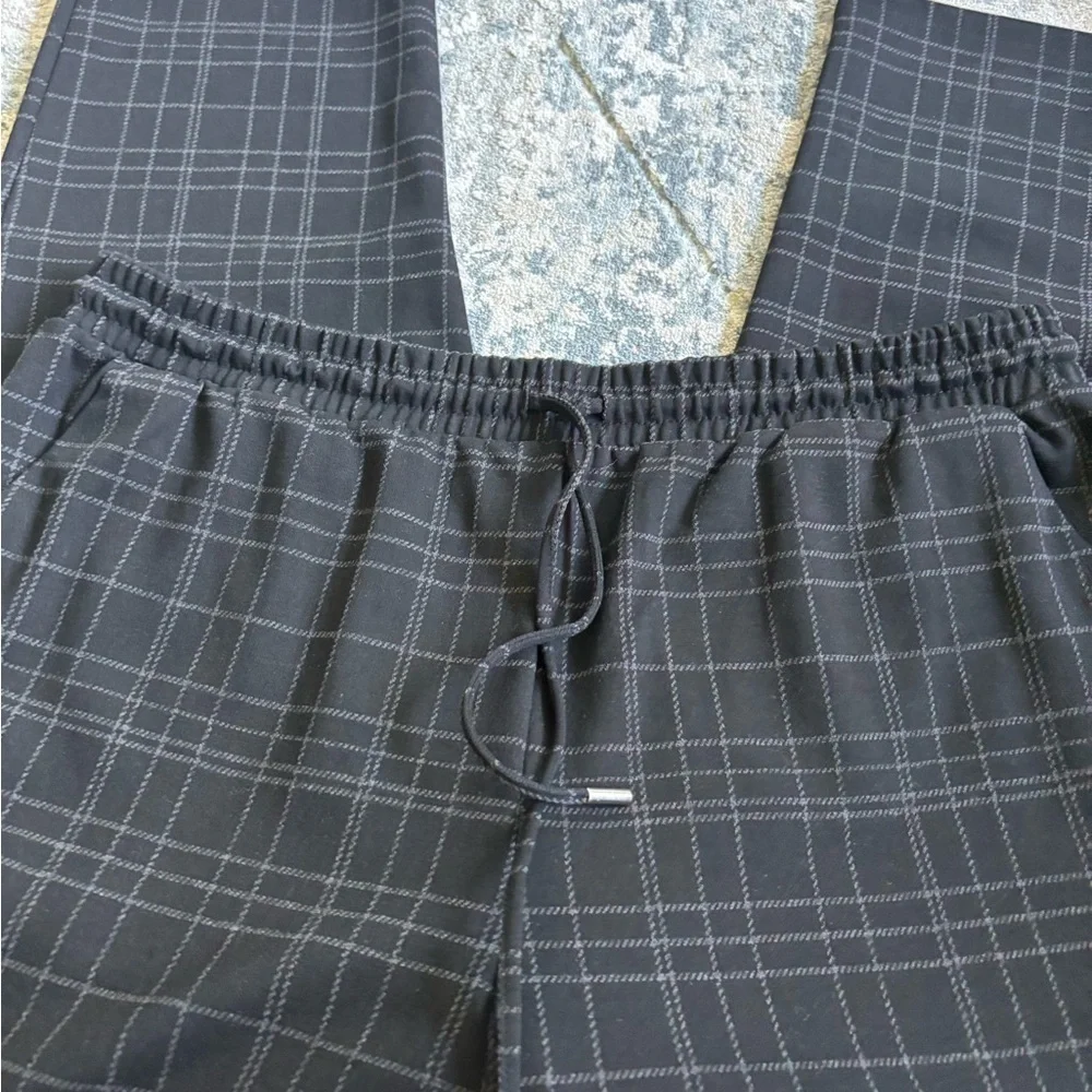 Women's Black Checkered Pants